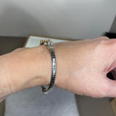 Sterling Omega bracelet with gemstones