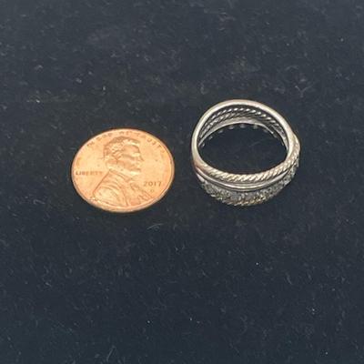 Sterling Silver Ring.Band 925 with Diamonds