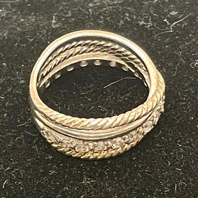 Sterling Silver Ring.Band 925 with Diamonds