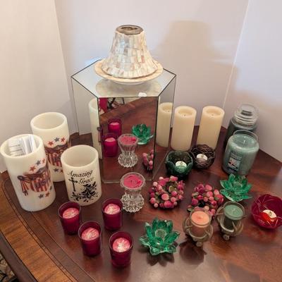 Assortment Of Candles & Stands