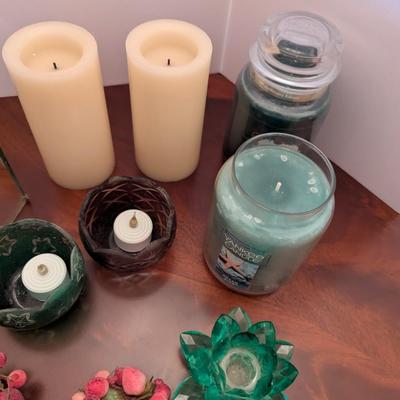 Assortment Of Candles & Stands