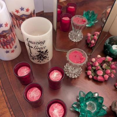 Assortment Of Candles & Stands