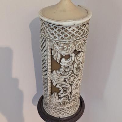 Vintage Candle With Wood Stand