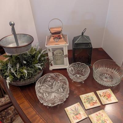 Home Decor Saw-tooth Hand Cut Crystal Bowl Lamps