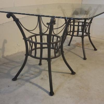 Kitchen/Dining Table With Beveled Glass Top