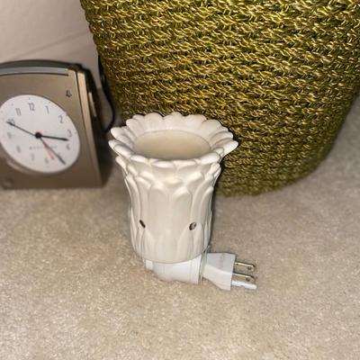 SCALE, WASTE BASKET, ELECTRIC CLOCK & NIGHT LIGHT