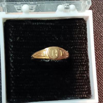 10K MONOGRAMMED (R) BABY RING