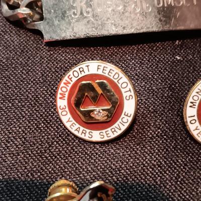 LAPEL SERVICE PINS, ENGRAVED BRACELET AND MORE