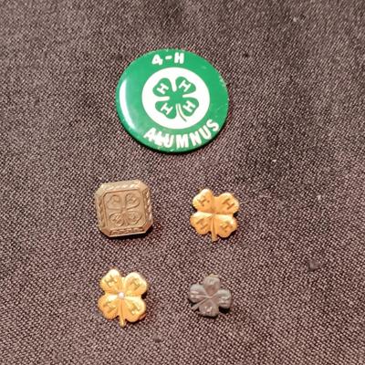 GOLD FILLED AND 1 STERLING VINTAGE 4-H PINS