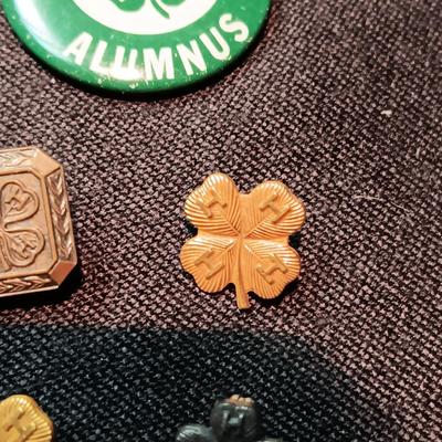 GOLD FILLED AND 1 STERLING VINTAGE 4-H PINS