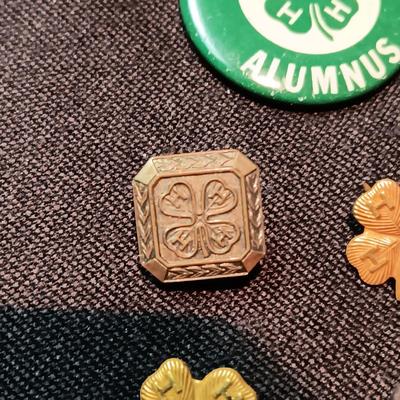 GOLD FILLED AND 1 STERLING VINTAGE 4-H PINS