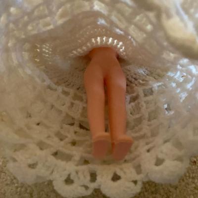 ANN GROVES POTTERY AND A SLEEPY EYE DOLL W/HAND CROCHETED DRESS