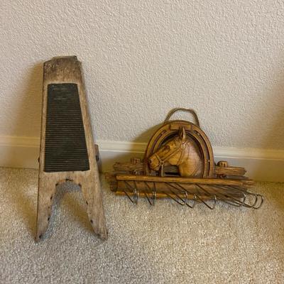 SYROCCO BURNWOOLD HORSE TIE RACK/BELT HANGER AND BOOT JACK