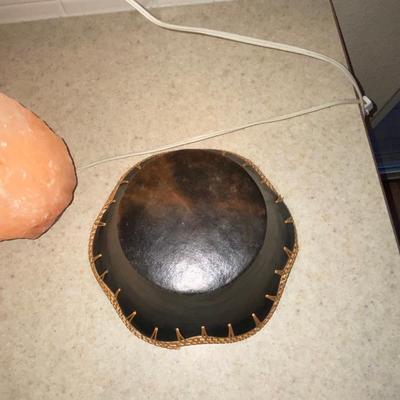 HIMALAYAN ROCK SALT LAMP AND UNIQUE CLAY BOWL