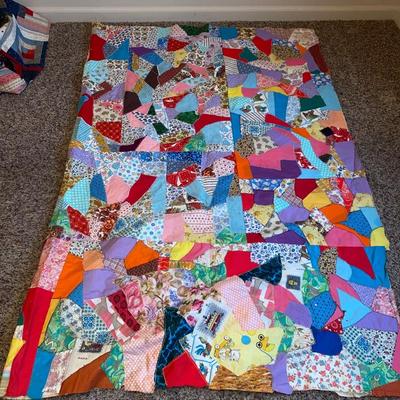 HANDMADE QUILT TOP AND BABY QUILT