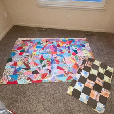 HANDMADE QUILT TOP AND BABY QUILT