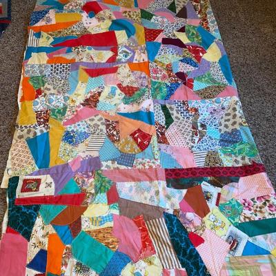 HANDMADE QUILT TOP AND BABY QUILT