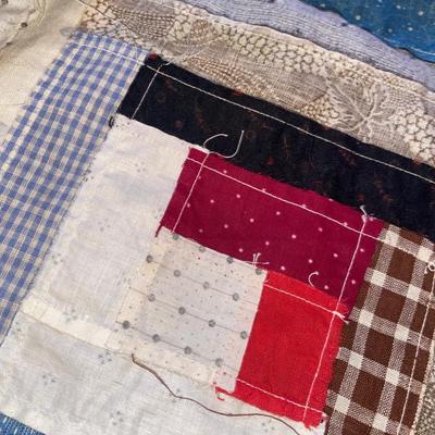 2 HANDMADE QUILT TOPS (1 HAND STITCHED, 1 MACHINE MADE)