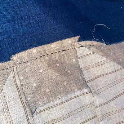 2 HANDMADE QUILT TOPS (1 HAND STITCHED, 1 MACHINE MADE)