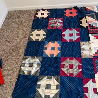 2 HANDMADE QUILT TOPS (1 HAND STITCHED, 1 MACHINE MADE)