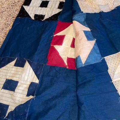 2 HANDMADE QUILT TOPS (1 HAND STITCHED, 1 MACHINE MADE)