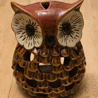 Owl Luminary Candle Holder