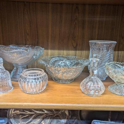 Vintage Pressed & Cut Glass Crystal Decor