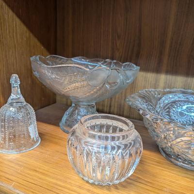 Vintage Pressed & Cut Glass Crystal Decor