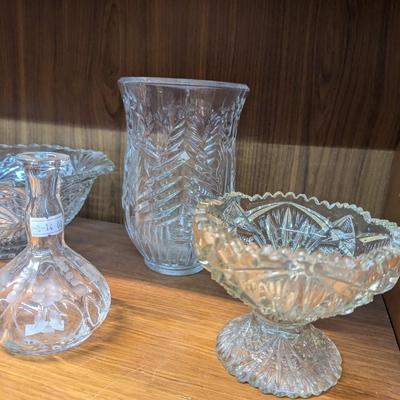 Vintage Pressed & Cut Glass Crystal Decor