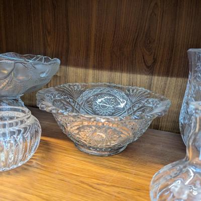Vintage Pressed & Cut Glass Crystal Decor