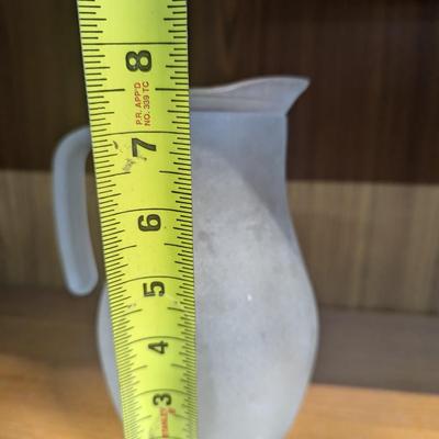 Frosted Greyhound Glass Pitcher Approx 7 1/2" Tall