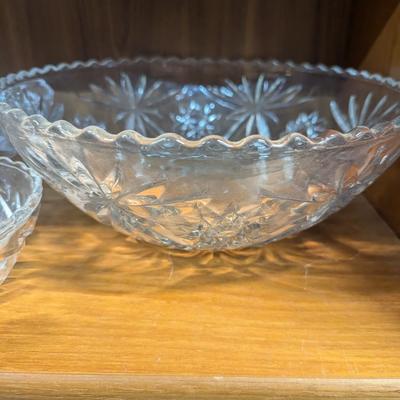 Anchor Hocking Star Of David Press Glass Bowls & Various Glass Crystal Decor