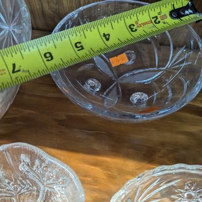 Anchor Hocking Star Of David Press Glass Bowls & Various Glass Crystal Decor