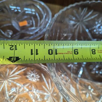 Anchor Hocking Star Of David Press Glass Bowls & Various Glass Crystal Decor