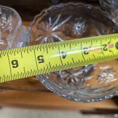 Anchor Hocking Star Of David Press Glass Bowls & Various Glass Crystal Decor