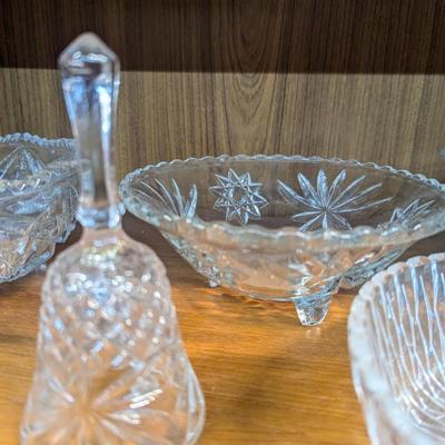 Various Glass/Crystal Serving Dishes & Bell