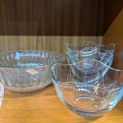 Various Glass/Crystal Serving Dishes & Bell