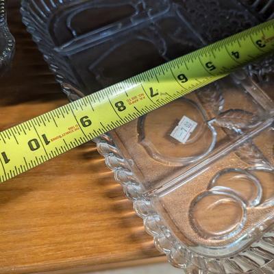 Glass Hors d'Oeuvres Serving Platters 1 With Gold Trim