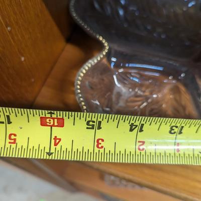 Glass Hors d'Oeuvres Serving Platters 1 With Gold Trim