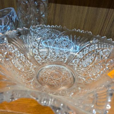 Gorham Cut Class Althea Oval Dish Concave Circle Details Decanter & Bowls