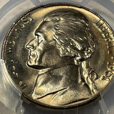 PCGS CERTIFIED 1961-P MS66 GRADED JEFFERSON NICKEL AS PICTURED. FREE DOMESTIC SHIPPING.