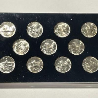 BOWERS & RUDDY 1942 - 1945-P/D/S Silver War Time Nickel Set 11-Coin Set in GEM BU in a Capital Holder as Pictured. Blast White w/Some...
