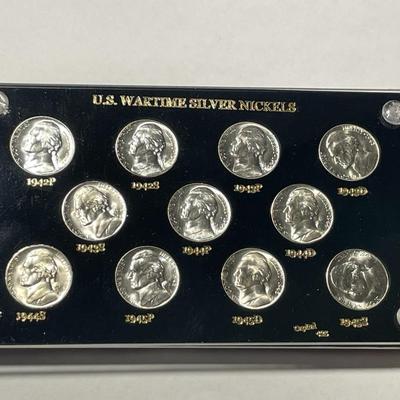 BOWERS & RUDDY 1942 - 1945-P/D/S Silver War Time Nickel Set 11-Coin Set in GEM BU in a Capital Holder as Pictured. Blast White w/Some...
