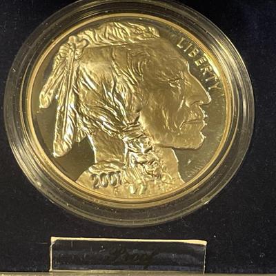 2001-P American Buffalo Proof Silver Dollar Commemorative 90% US Mint Box + COA as Pictured. FREE DOMESTIC SHIPPING.