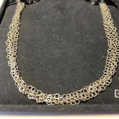 New Never Worn/Used Milor Sterling Silver 4-Strand 16" Link Necklace as Pictured. FREE DOMESTIC SHIPPING.