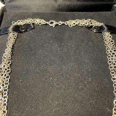 New Never Worn/Used Milor Sterling Silver 4-Strand 16" Link Necklace as Pictured. FREE DOMESTIC SHIPPING.