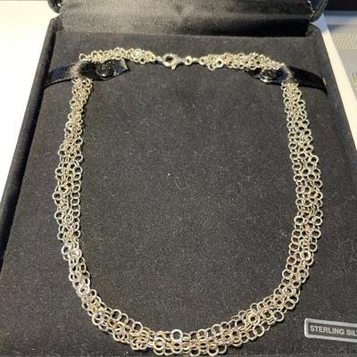 New Never Worn/Used Milor Sterling Silver 4-Strand 16" Link Necklace as Pictured. FREE DOMESTIC SHIPPING.