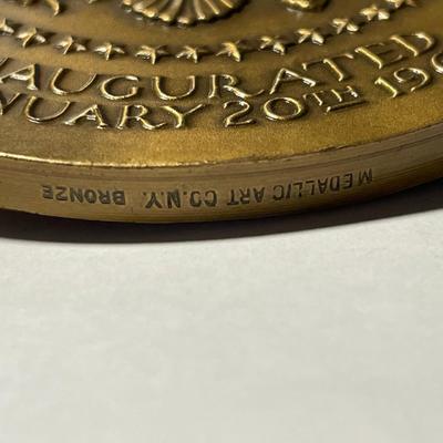 1961 John Fitzgerald Kennedy Bronze 2.75" Inauguration Medal by Medallic Art Co. in Good Preowned Condition. FREE DOMESTIC SHIPPING.