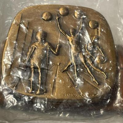 Vintage 1980 Jonas Salk Jewish American Hall of Fame Medicine Honoree SEALED in Cello Bronze Medallion by Artist Hal Reed & Magnes...