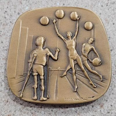 Vintage 1980 Jonas Salk Jewish American Hall of Fame Medicine Honoree SEALED in Cello Bronze Medallion by Artist Hal Reed & Magnes...